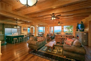 Awesome View Lodge living area Majestic Mountain Vacations Smoky Mountain cabins TN