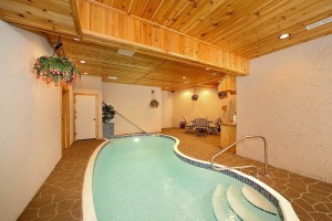 Indoor swimming pool at Splish Splash cabin