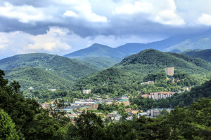 View of Gatlinburg TN from the mountains