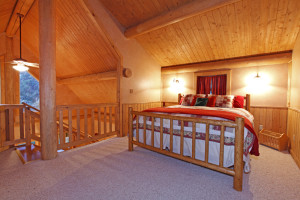 bedroom inside cabins in Gatlinburg and Pigeon Forge