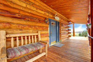 front porch of cabins in Pigeon Forge and Gatlinburg